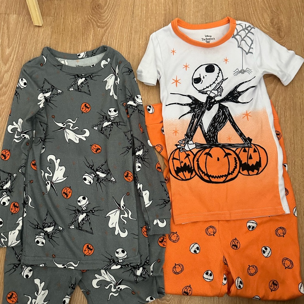 Disney The Nightmare Before Christmas Pajama Set - Gray and Orange